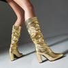 Q/New High-heeled Boots for Autumn and Winter, Fashionable Oversized Thick Heeled Women's Boots