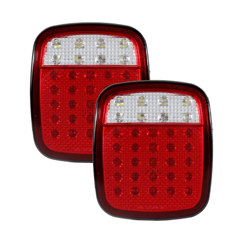 2 шт. универсальные светодиодные автомобильные задние фонари, задние тормозные огни, поворотники, стоп-сигналы, задний ход для Jeep Wrangler TJ CJ JK, грузовика, прицепа, лодки, автофургона