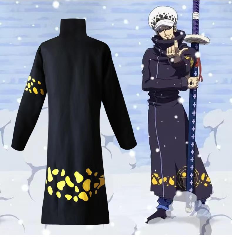 Японское аниме два года спустя ONE PIECE Trafalgar Law костюмы для косплея черный плащ плюс размер халат на молнии коллекция подарок-в аниме костюмы