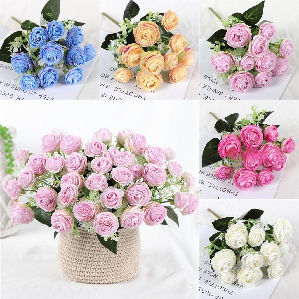 Rose Flower Artificial Bouquet With Silk Material For Home Wedding Decoration