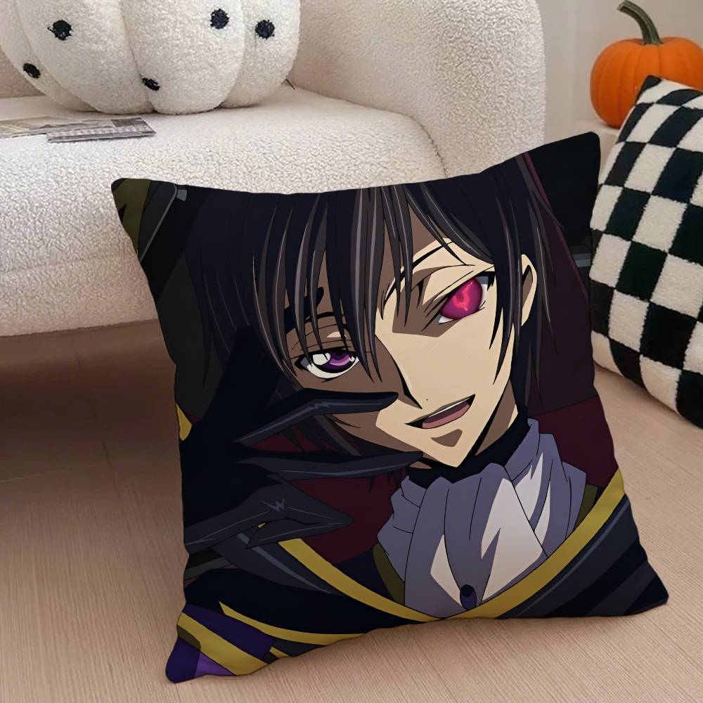 Классическая наволочка для подушки из аниме Code Geass, пылезащитная, с потайной молнией, из шелковистого короткого плюша, чехол для диванной подушки