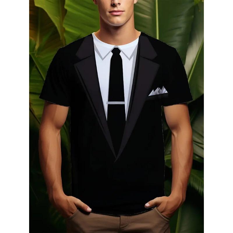 7XL Plus Size Летние модные повседневные спортивные мужские свободные футболки с круглым вырезом и принтом из двух частей с короткими рукавами