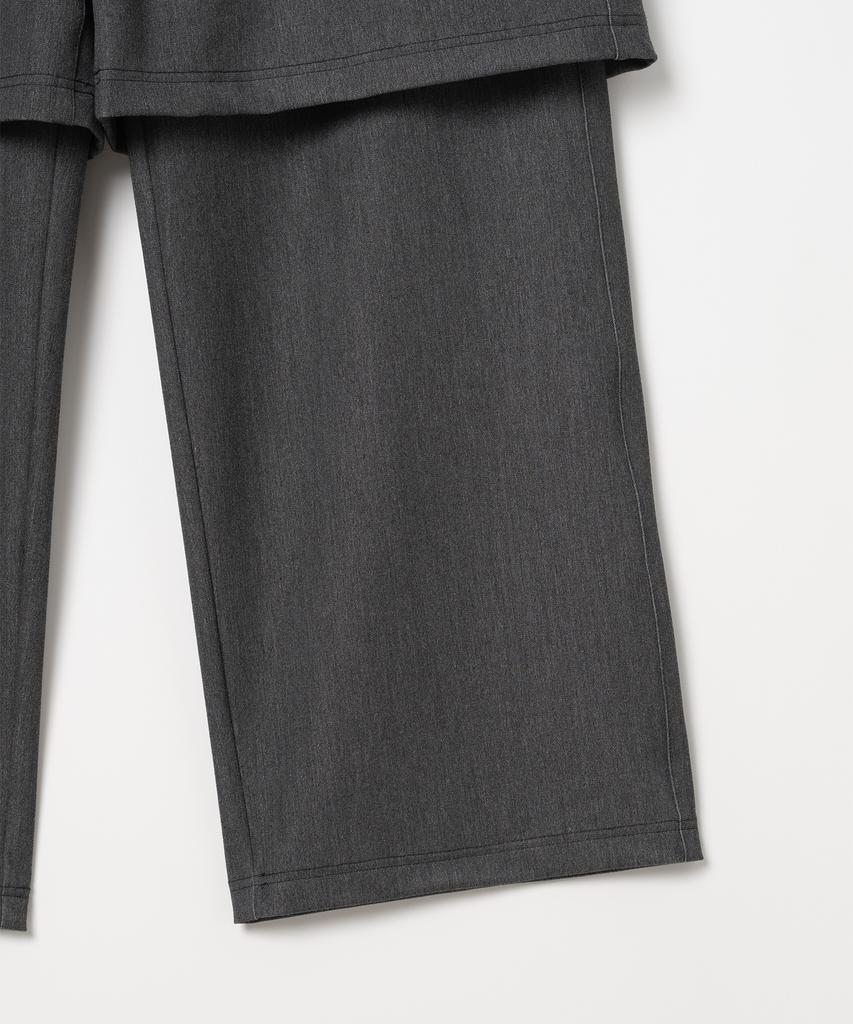 MILLO WOMEN Layered Wide Trousers [Charcoal Gray]