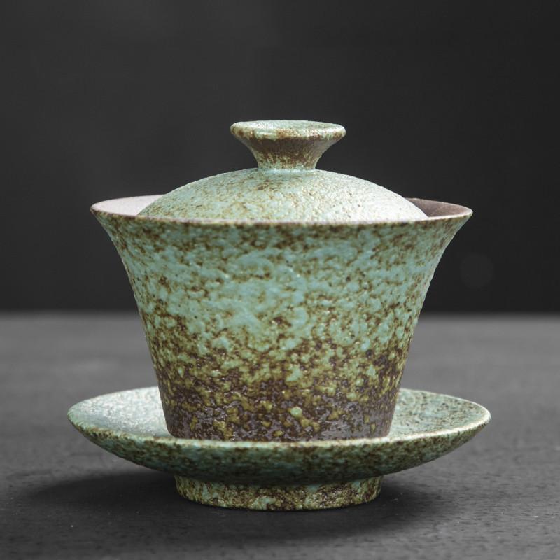 Ретро керамика гайвань чашка для чая ручная работа керамика пиала для чая бытовая посуда для чая дорожная посуда для напитков личная чашка китайская чайная церемония