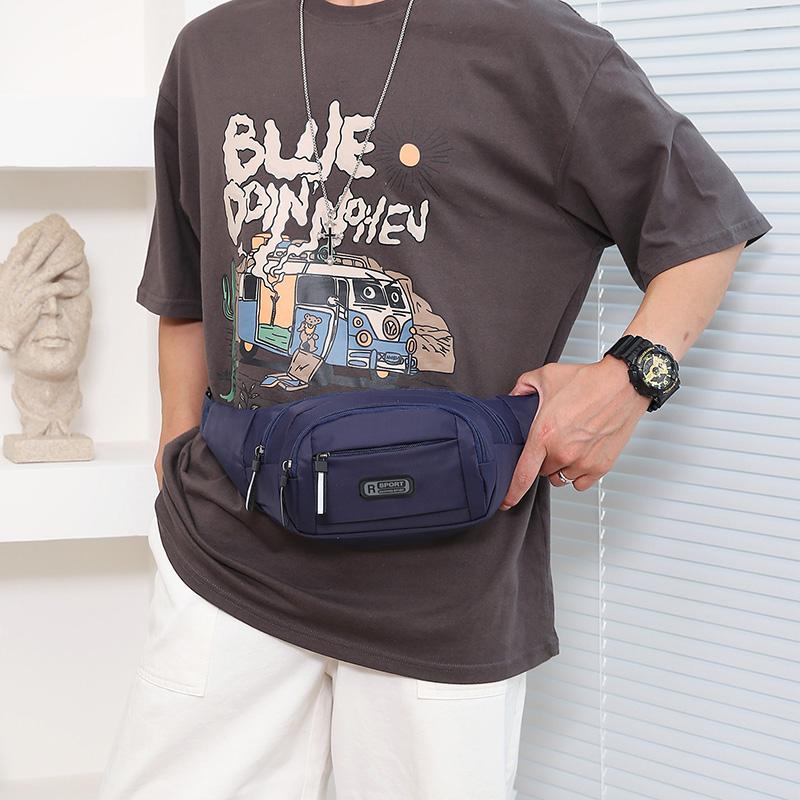 Men Nylon Fanny Waist Packs Unisex Fit Waistpack Mobile Sports Outdoor Running Anti Theft Ultra Thin Invisible Waist Bag