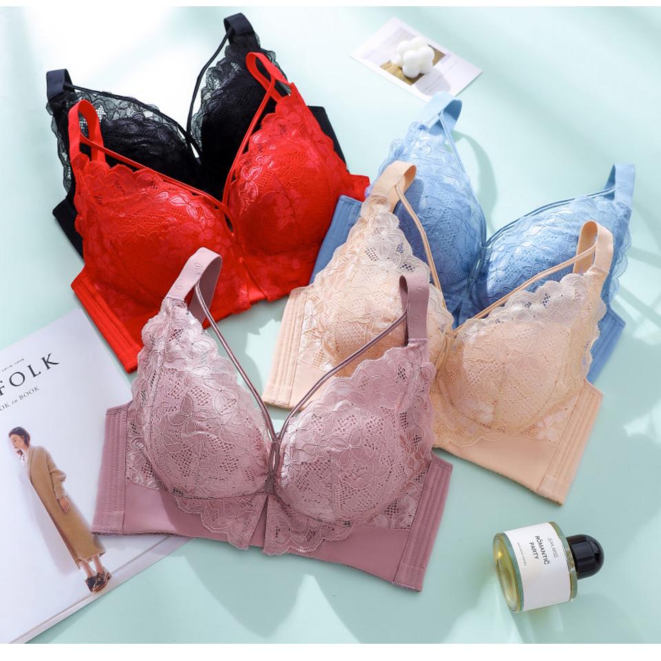 Плюс размер бюстгальтер пуш-ап сексуальное женское белье женские кружевные бюстгальтеры с полным покрытием беспроводной бюстгальтер CDE Cup