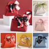 1PC Small Ribbon Bow Candy Bag Handbag Shape With Hand PU Leather Gift Box Creative
