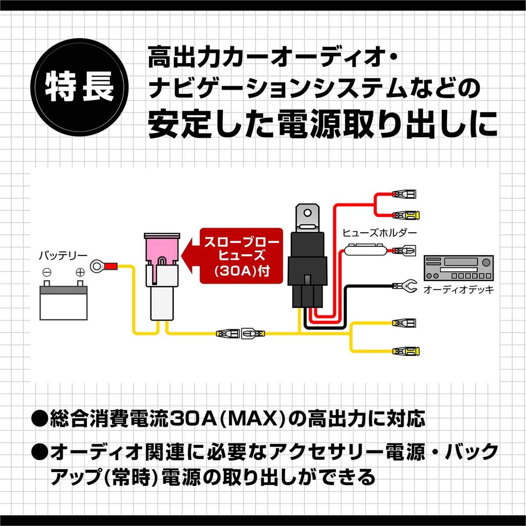 Amon 4968 Aodea Power Cable with Relay, 30A Max