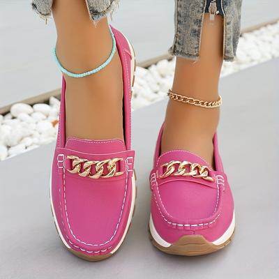 Обувь больших размеров 36-44 Повседневные лоферы на плоской подошве с металлическими пряжками Женские туфли-одинарки Обувь для мам Всесезонные лоферы