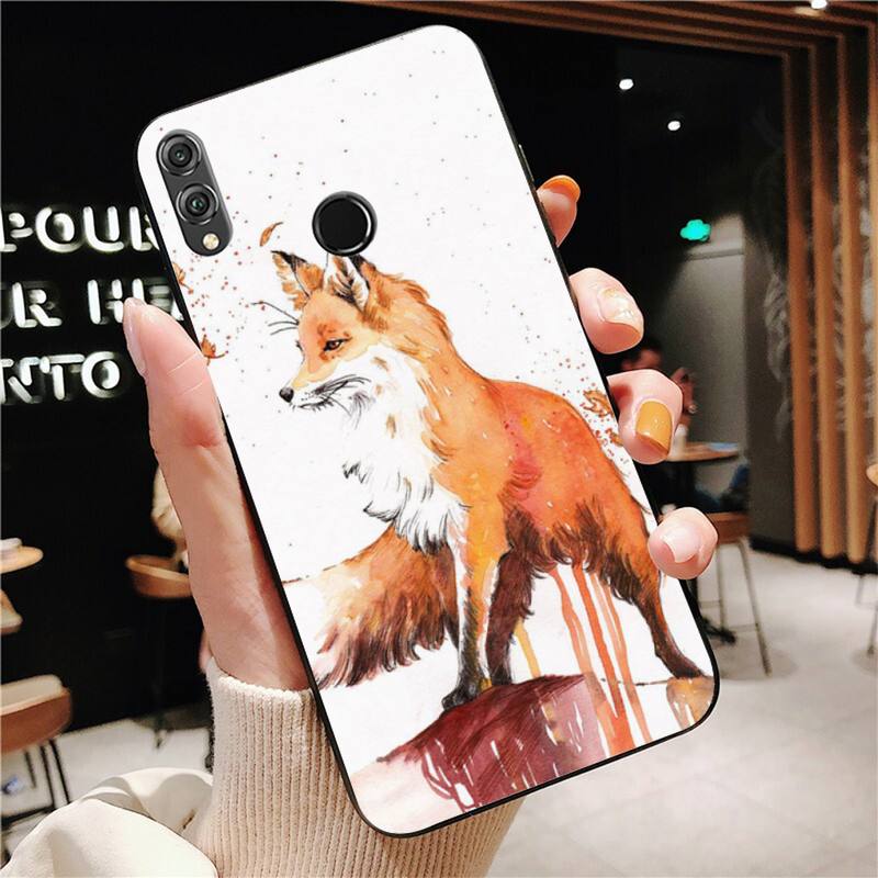 YNDFCNB Animal dog cat fox peacock watercolor painting Phone Case For Huawei Honor 8X 8A 9 10 20 Lite 30Pro 7C 7A 10i 20i