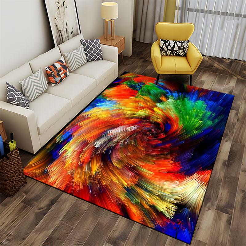 Colorful Abstract Swirl Pattern suitable as a non-slip mat for the living room or bedroom sofa