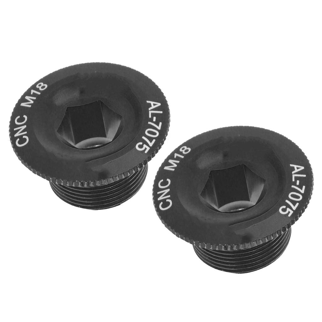 2Pcs Mountain Bike Crank Arm Fixing Bolts Bicycle Aluminum Alloy Crank Cover Screw CapM18 Black