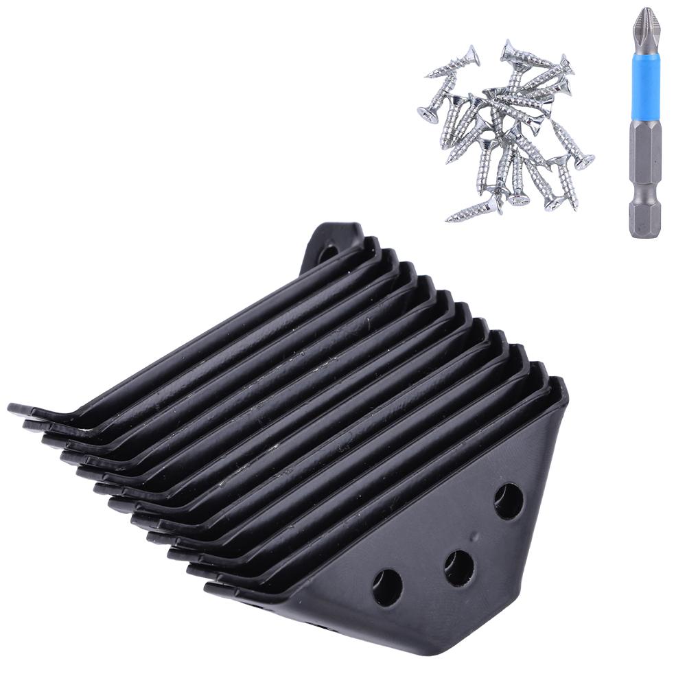 12 PCS Triangular Support Brackets with Screws Furniture Angle Shelf Connector for Wood Furniture Drawer Cabinet Table and Chair