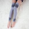 1 пара женских зимних носков для голени из плотного материала с цветными блоками, накидки на ноги выше колена, нескользящие, высокоэластичные, сохраняющие тепло носки