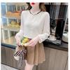 Chic Autumn Blouse Graceful Lace Chiffon Shirt, Stylish and Elegant Long Sleeve Top To Add French Style Charm