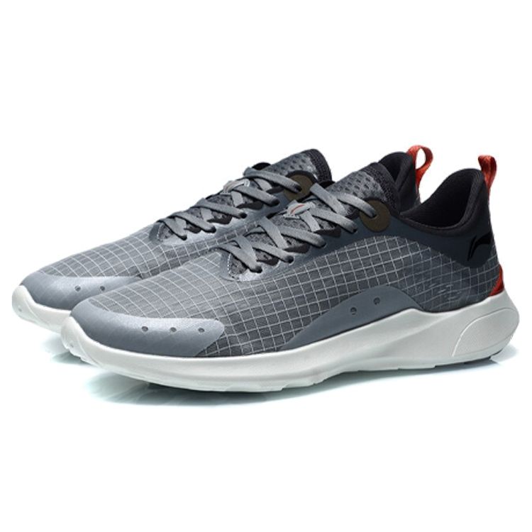 Li-Ning Легкие амортизирующие нескользящие прочные низкие кроссовки для бега мужские кроссовки рок-серые ARBR001-2