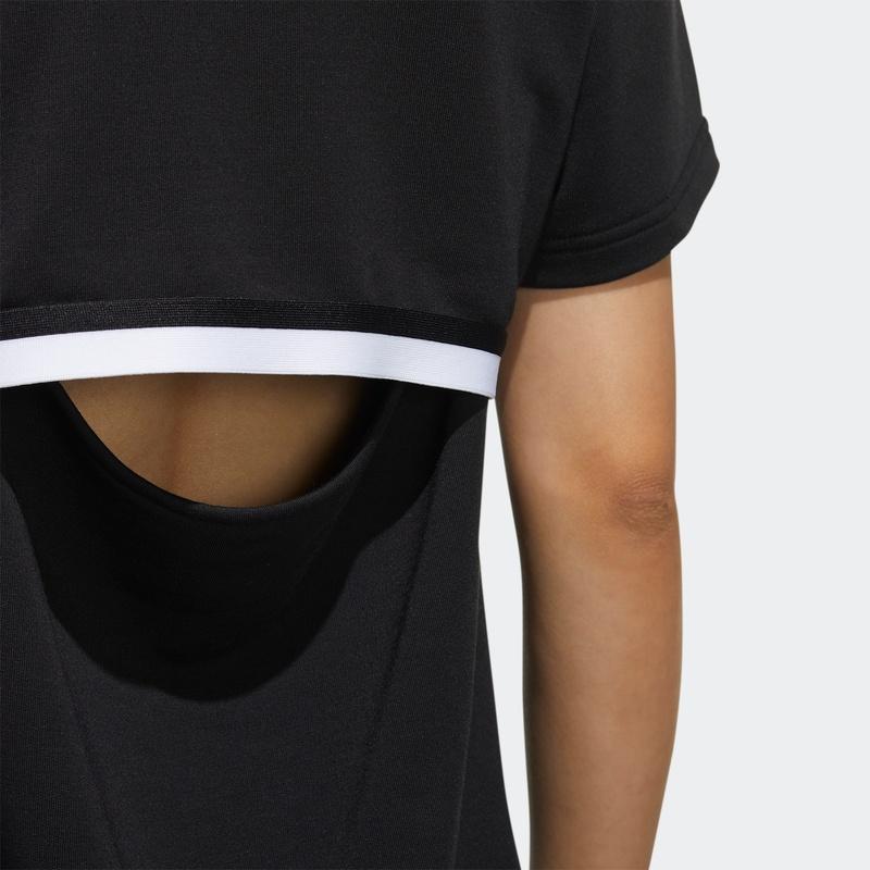 Adidas Платье Neo Farm с логотипом, спортивное, свободное, с принтом, влагоотводящее, быстросохнущее, ультралегкое, дышащее, с круглым вырезом и коротким рукавом, женские платья FN6485