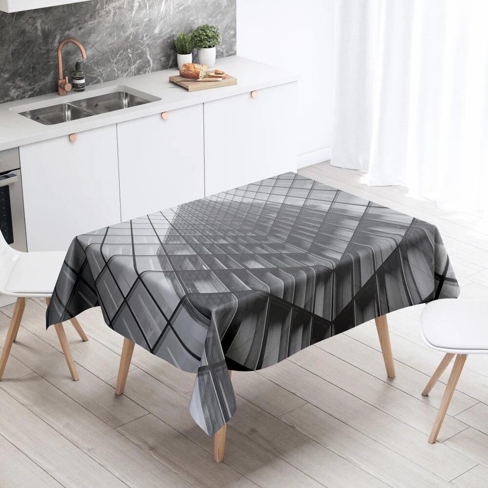 Геометрическая скатерть для домашнего декора, устойчивая к пятнам водонепроницаемая скатерть для украшения стола, прямоугольные кухонные столешницы для камина