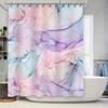 Blue and Pink Watercolor Abstract Shower Curtain for Bathroom Decor Personalized Design Custom Printed Waterproof Fabric Liner W