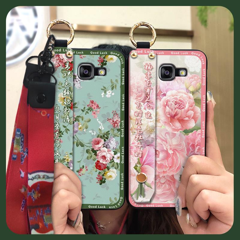 Wristband Silicone Phone Case For Samsung Galaxy A510/A5 2016/SM-A510F Anti-knock Protective Lanyard Shockproof Ring