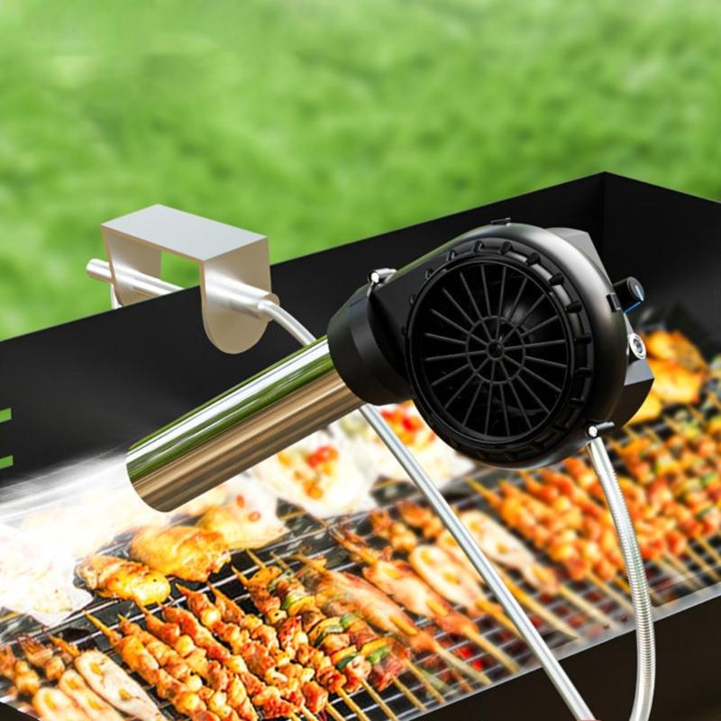 Электрический вентилятор для барбекю с USB-кабелем для зарядки, для пикника и кемпинга