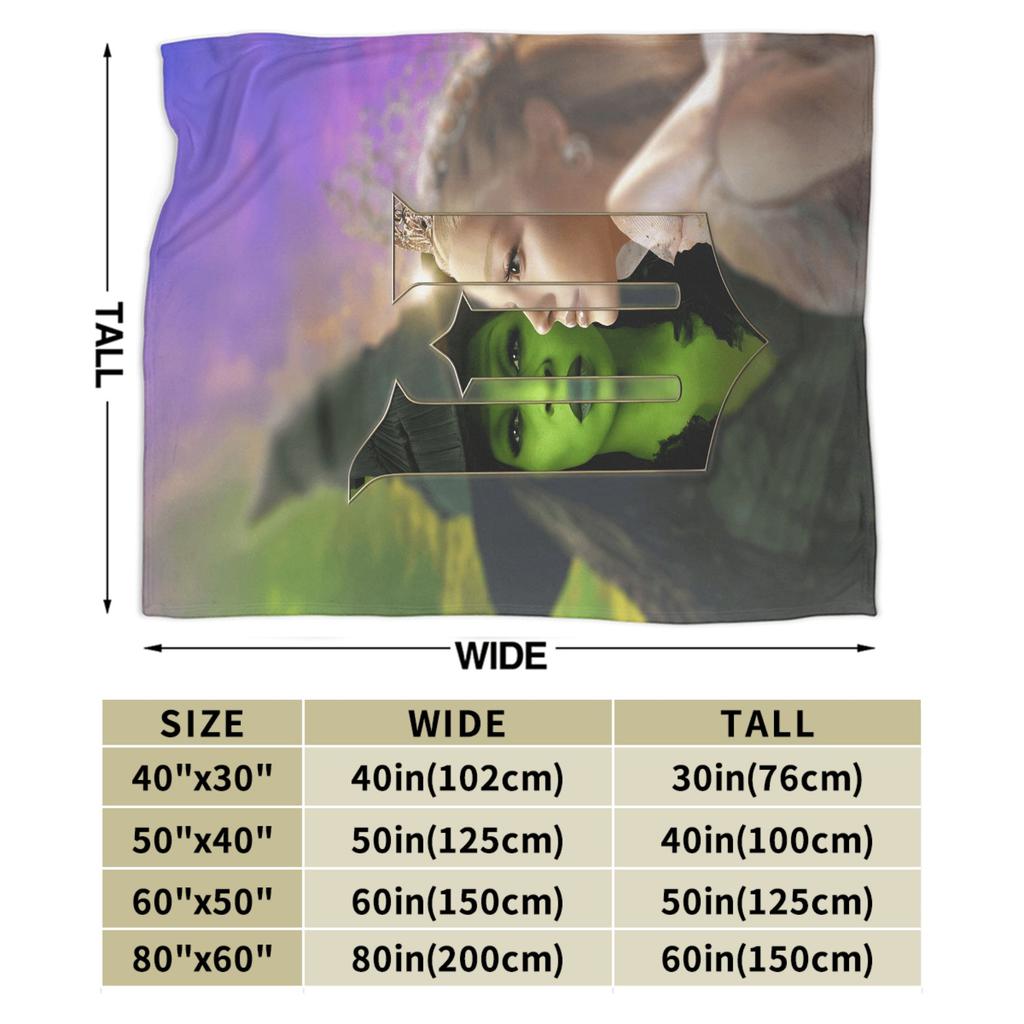 W-Wicked 2 Musical Movie Glinda Elphaba Blanket Warm Soft Street Trend Plush Throw Blanket Flannel Bedspread Bed Cover
