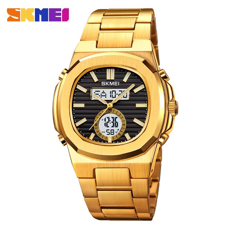 SKMEI 2279 Date Waterproof Wristwatch Relogio Masculino Mens Sports Watches Fashion Casual Business Quartz Watch 3 Time Light