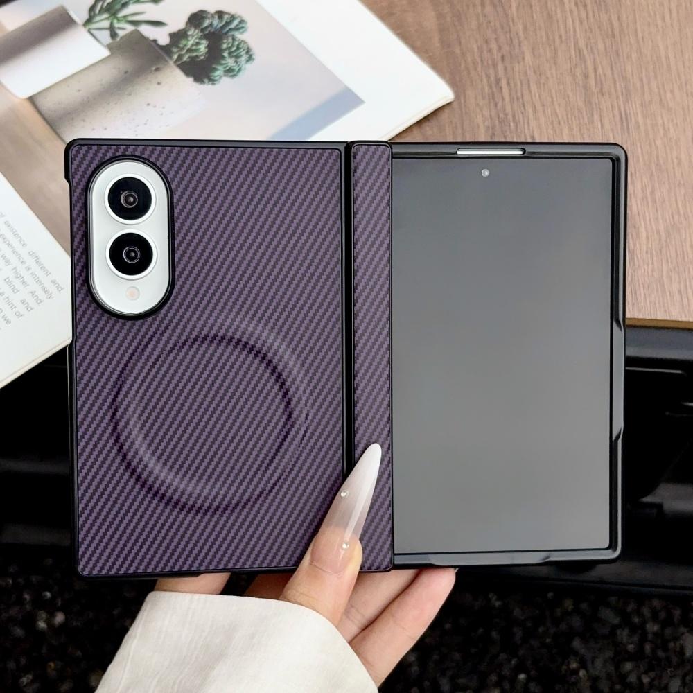 Fold8 Carbon Fiber Hinge Protect Magnetic Case for Samsung Z Fold8 Ultra Fold 8 7 6 5 for Magsafe Wireless Charge Bumper Cover