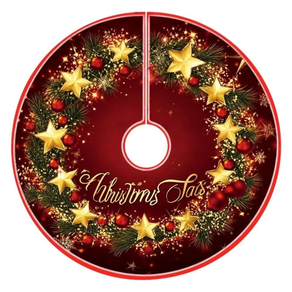 Round Christmas Tree Skirts 90cm 35in Xmas Tree Foot Cover Christmas Tree Mat Wedding