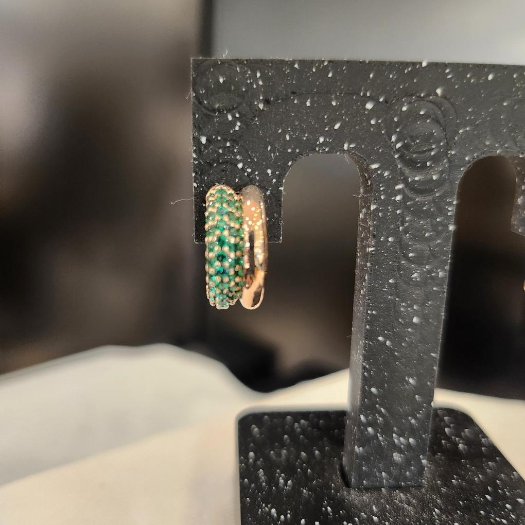 ARTRIA Несбалансированные серьги-пусеты Tourine E Cubic Emerald EGSERKK0003EMF