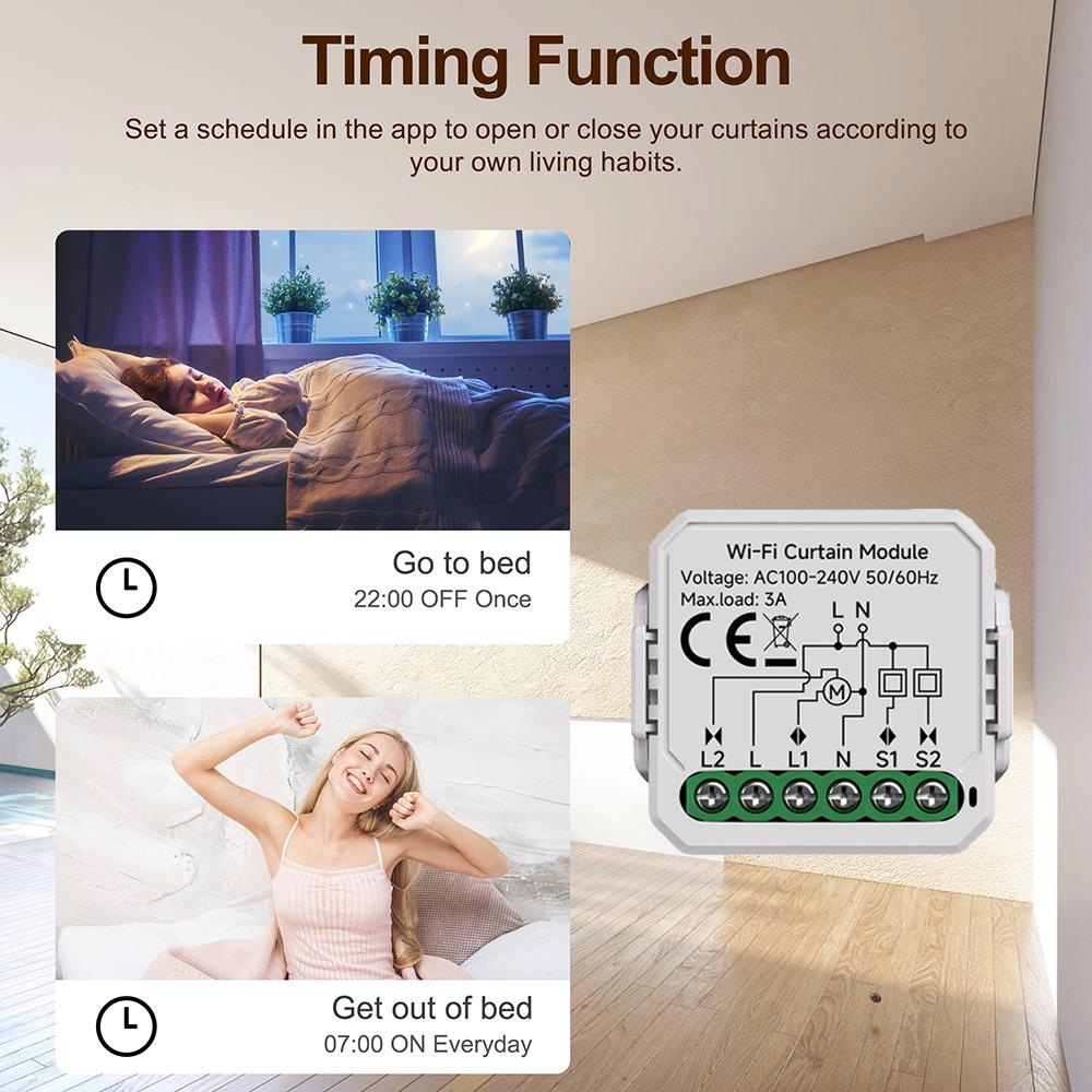 Tuya Умный WiFi Zigbee Модуль переключателя штор для подключенных рольставен и моторов жалюзи Приложение Smart Life Работает с Alexa Google Home