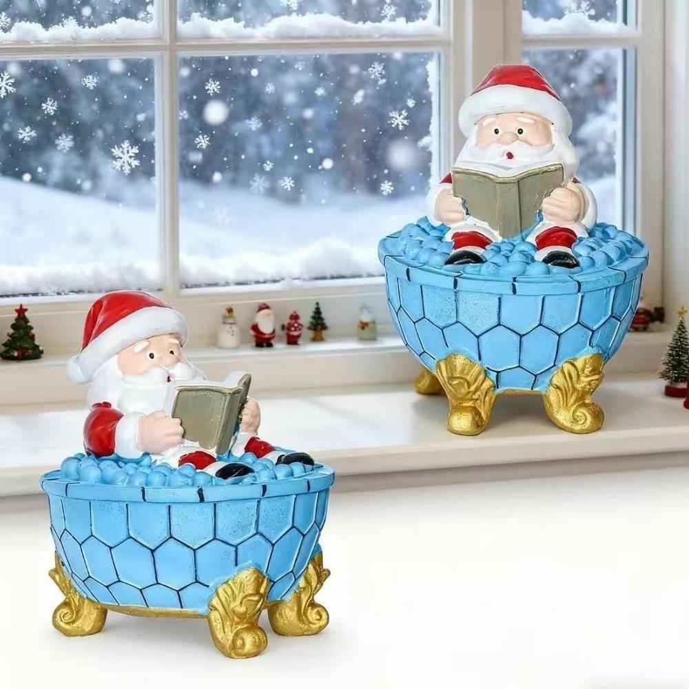 Resin Christmas Santa Bubble Bath Lamp Small Desktop Ornament Creative Santa Night Light