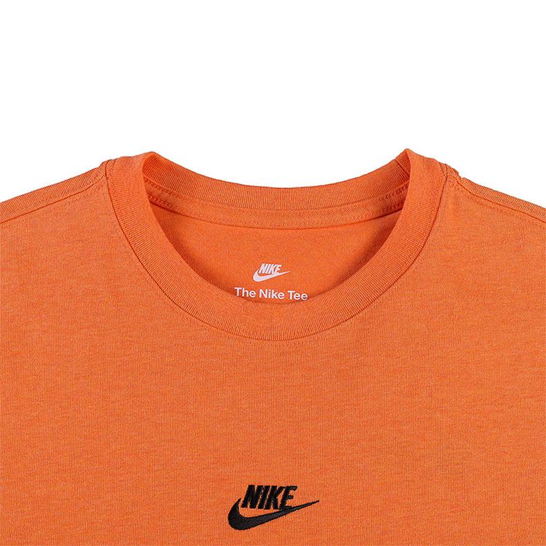 Nike T Shirts Men's Orange Crew Neck Moderate Straight Fit DN5241-886