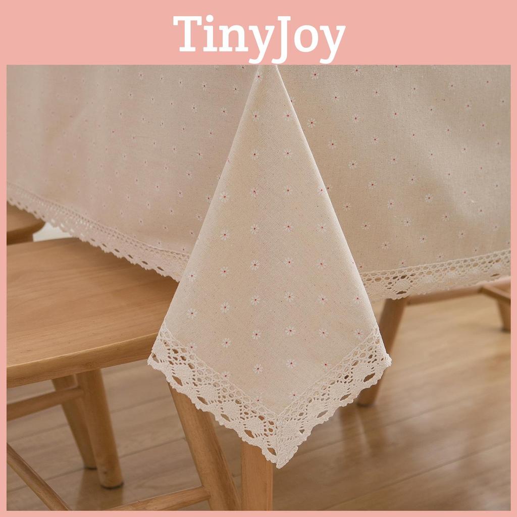 Modern French Country Rectangular Tablecloth Cotton Linen Floral Decor For Dining Room