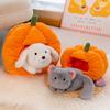Cute Pumpkin Nest Plush Toy Creative Doghouse Cattery Doll Doll for Children Doll Gift