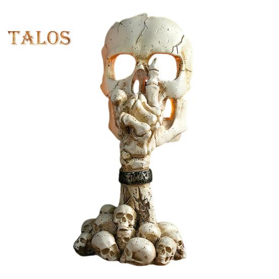 Подсвечник в виде черепа на Хэллоуин, готический, без слов, черно-белый, скелет, смоляная подставка для свечи, ароматизированная свеча, подсвечник, украшение для стола