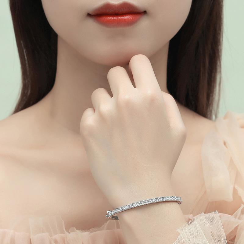 Классический модный интернет-знаменитости S925 Серебряный браслет с бриллиантами для женщин Серебряный браслет с бриллиантами