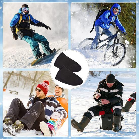 1 пара утеплителей для ног, ветрозащитные, утепленные, неопреновые, зимние, термозащитные колпачки для ног