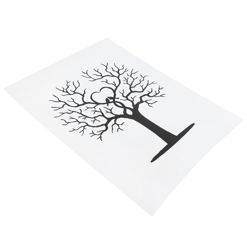 Fingerprint Tree DIY Guest Signature Sign‑In Book Canvas Thumbprint Painting