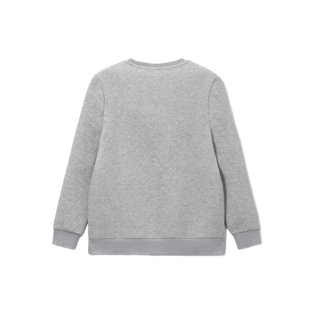 Li Ning Wade Series Printed Solid Pullover Sweatshirt Men Sweatshirts Flower-Gray Light-Gray AWDS189-4