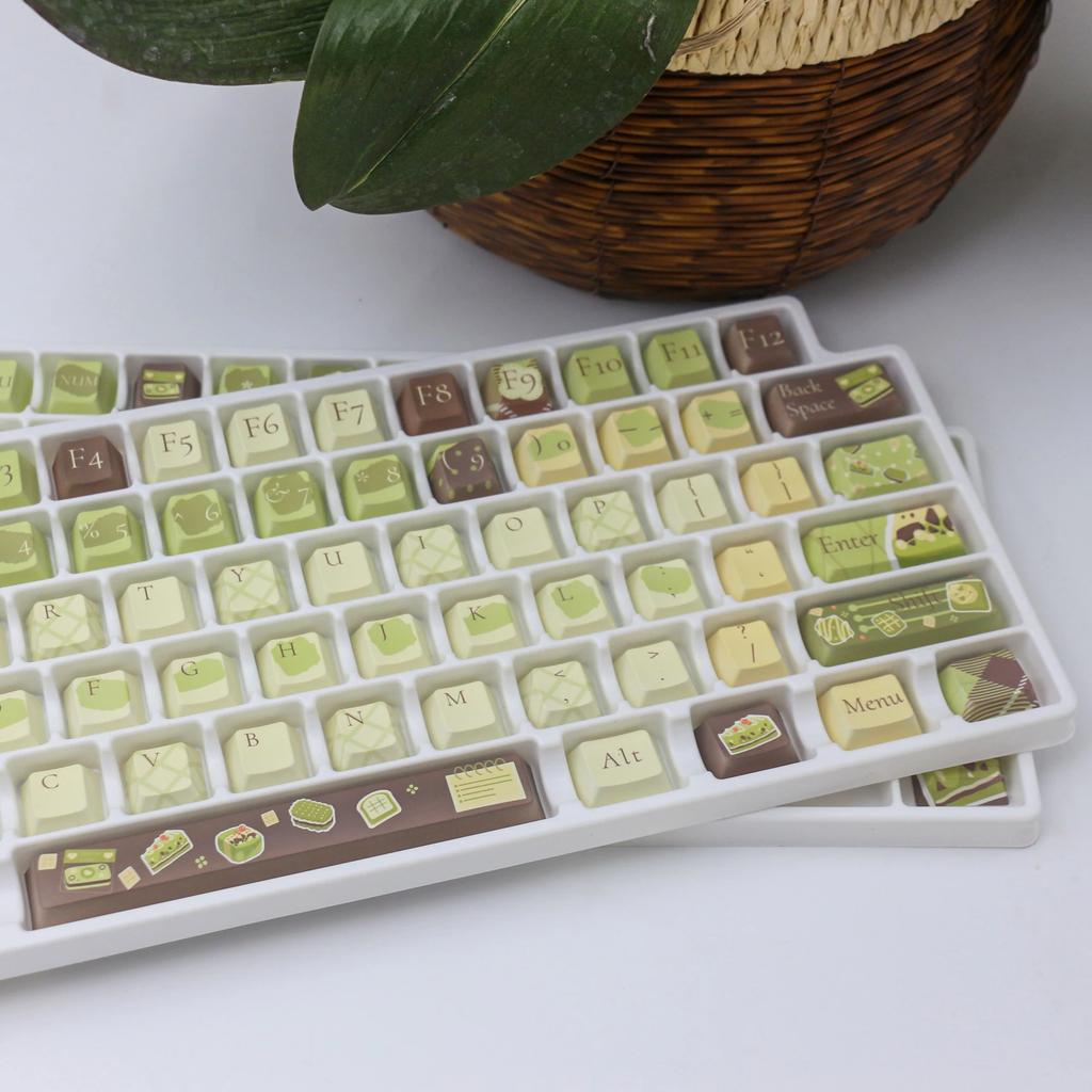 Тема наклейки со вкусом матча Клавиша Xda Cherry Pbt Пятисторонняя термосублимация Набор из 136 клавиш
