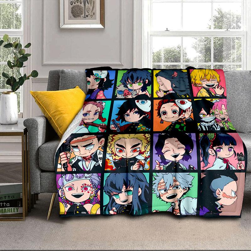 Anime Slayer Adventure Blanket Flannel Blanket for bed, sofa, Camping, Hiking, Picnic Essentials, gift for family Fan gifts