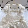 Summer Dog Lace Dress Thin Breathable Cute Embroidered Dog Dress White Mesh Cat and Dog Clothes Small Dog Dress Pet Supplies