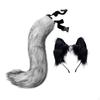 Cat Fox Ears Headband and Tail Photo Prop Party Cosplay Costume for Stage