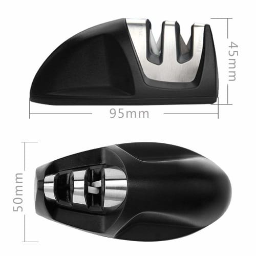 Точилка для ножей, Нержавеющая сталь, С алмазным покрытием, 2-ступенчатая точилка