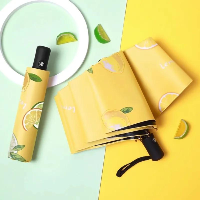 1pcs UV Sun Umbrella Compact Folding Travel Rain Umbrellas Auto Open and Close for Windproof Cute Fruit Watermelon Pattern New