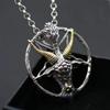 1PC Silver Plated Vintage Inverted Pentacle Satanic Goat Necklace Pendant Satanic Necklace Unique Pagan Amulet Jewelry