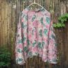 Women Vintage Print Floral T-Shirts Chinese Style Loose O-Neck Long Sleeve Fall Female T-Shirts
