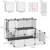 Modular Rabbit Enclosure with Mounting Accessories, Steel, 105x105x70cm - Black