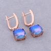 Geometric Sweet Color Zircon Earrings for Women - Fashionable Retro Style